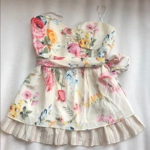 Nanette Lepore floral bustier size 2 strapless